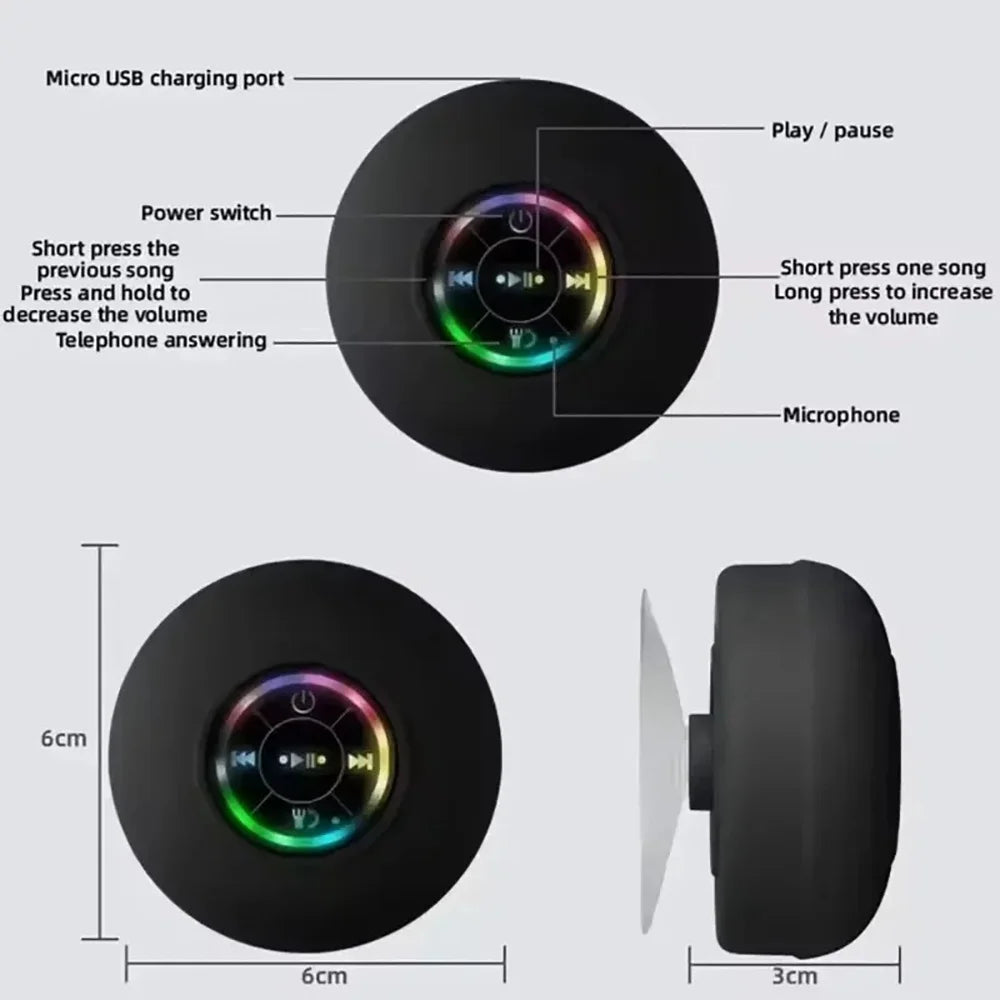 Mini Parlante Bluetooth con Ventosa para Ducha