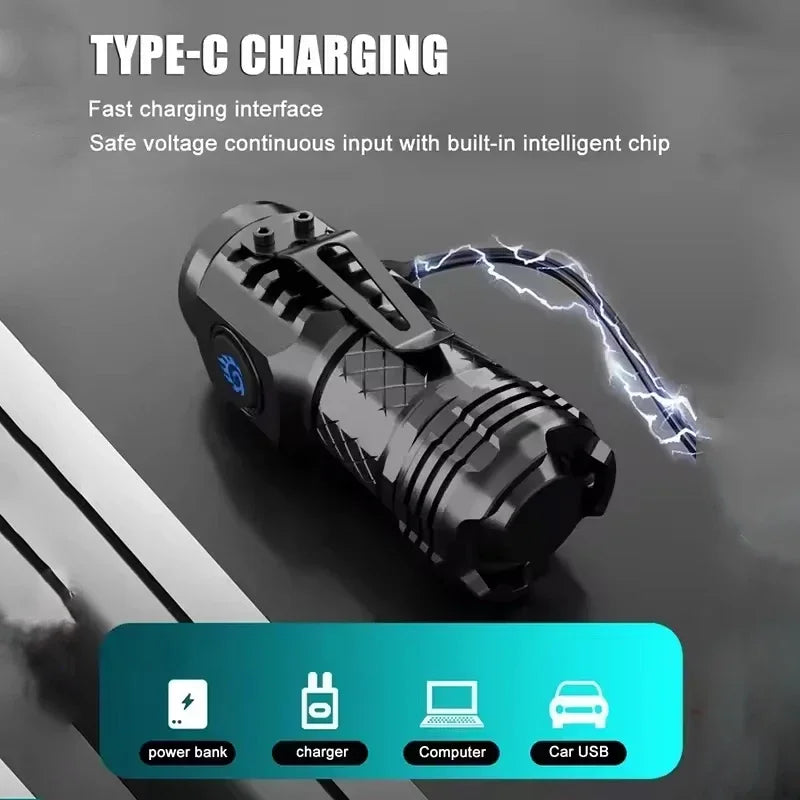 Mini Linterna LED Recargable Súper Brillante